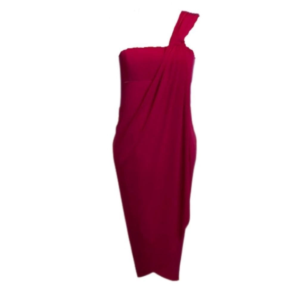 Vintage Newport News Red/Maroon Coctail Wrap Dress Prom Evening Party One Strap